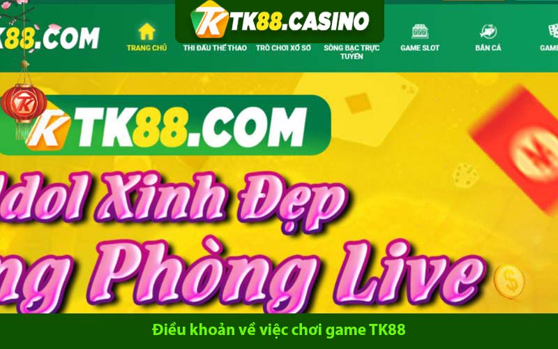 Điều khoản TK88 về việc chơi game 