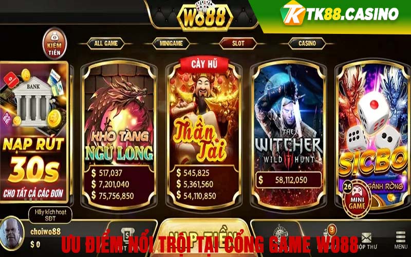 Ưu điểm nổi trội tại cổng game Wo88 